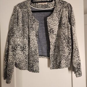 Dolan Black and White Textured Blazer